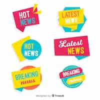 Free vector geometric shapes flat latest news banner set