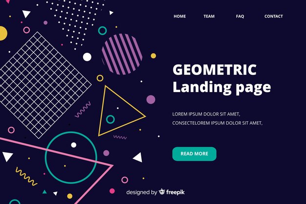 幾何学的図形のランディングページ