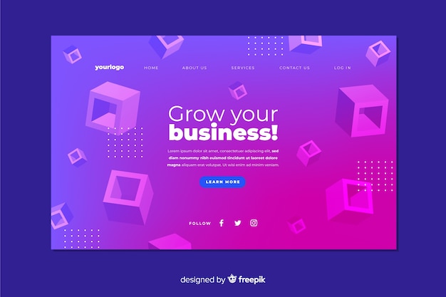 Free vector geometric shapes landing page