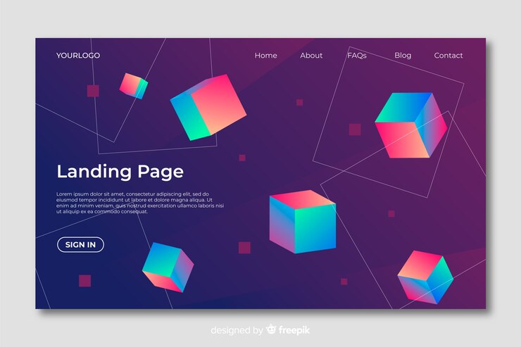 Free Vector geometric shapes landing page