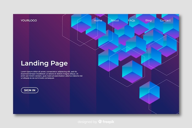 Free vector geometric shapes landing page