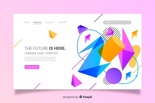 Free vector geometric shapes landing page