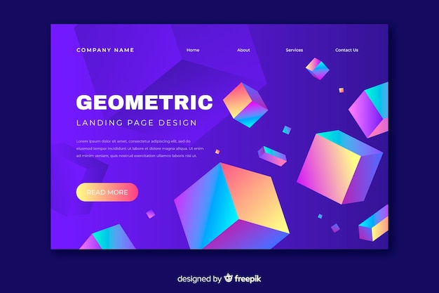 Geometric shapes landing page