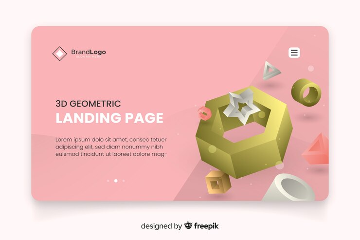 Free Vector geometric shapes landing page