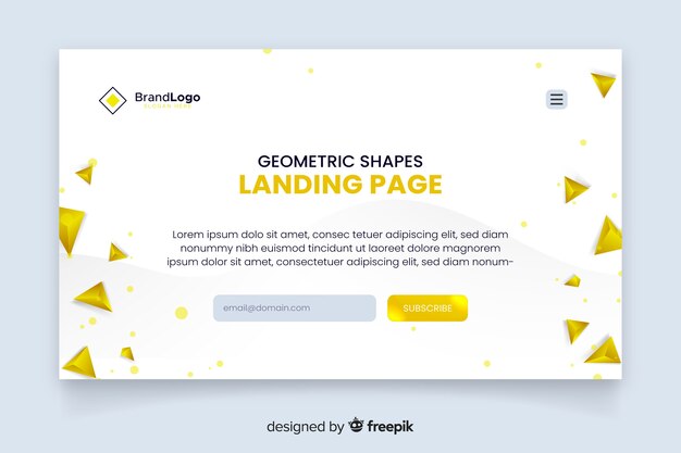 Geometric shapes landing page