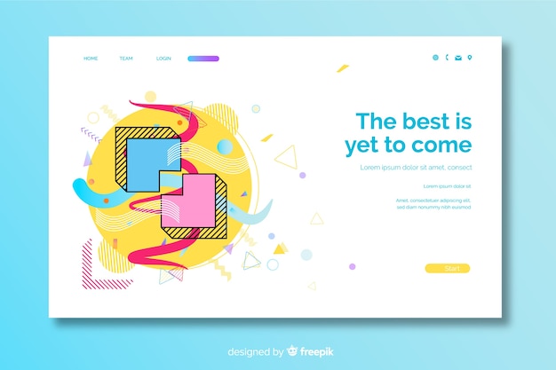 Geometric shapes landing page