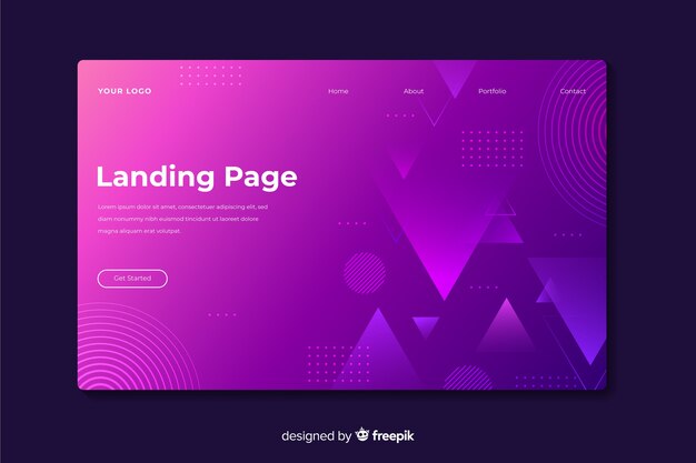 Geometric shapes landing page