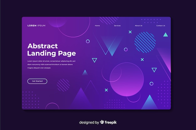 Vettore gratuito pagina di destinazione di forme geometriche