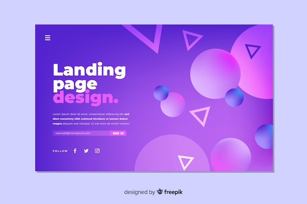 Free vector geometric shapes landing page