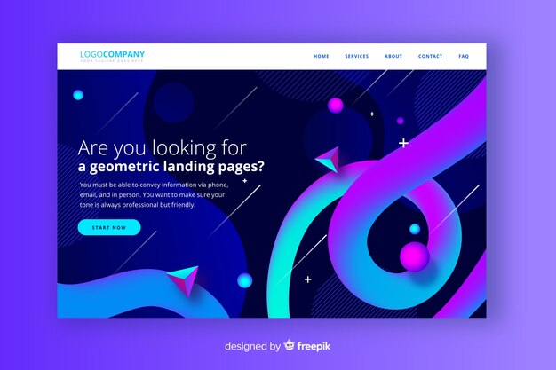 Geometric shapes landing page