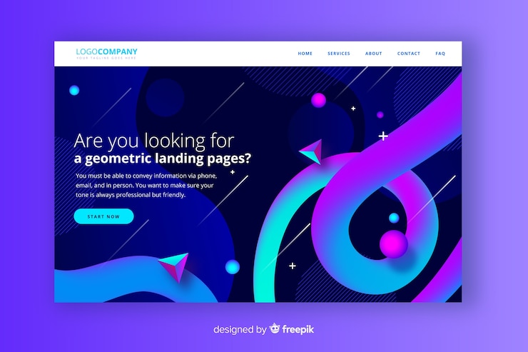 Free Vector geometric shapes landing page