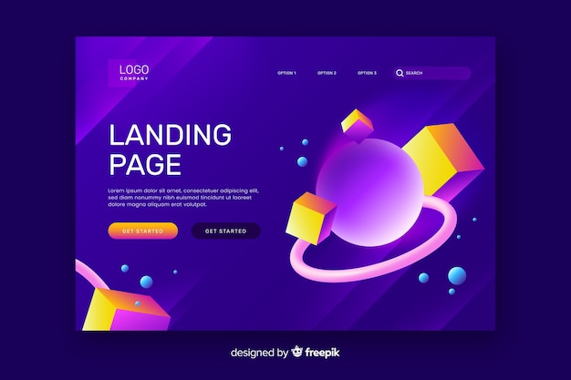 Geometric shapes landing page