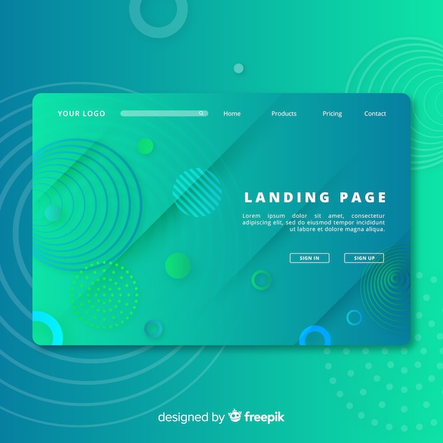 Geometric shapes landing page