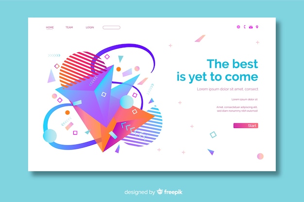 Geometric shapes landing page