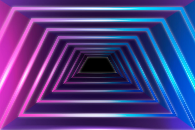 Бесплатное векторное изображение Геометрические фигуры неоновые огни фон