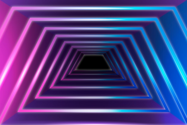 Geometric shapes neon lights background