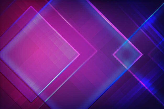 Geometric shapes neon lights background