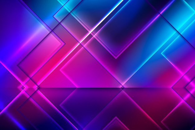 Geometric shapes neon lights background