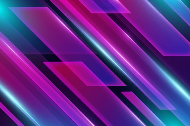 Geometric shapes neon lights background