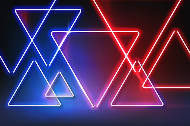 Geometric shapes neon lights background