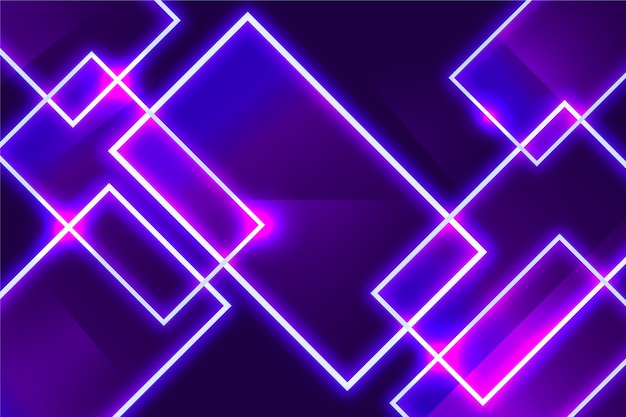 Geometric shapes neon lights background