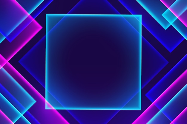 Geometric shapes neon lights background