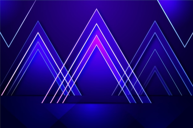 Free vector geometric shapes neon lights background