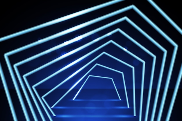 Free vector geometric shapes neon lights background