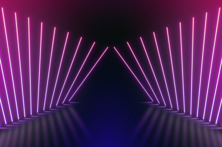 Free Vector geometric shapes neon lights background