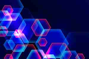 Free vector geometric shapes neon lights background