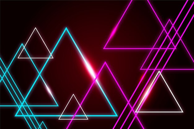 Geometric shapes neon lights screensaver