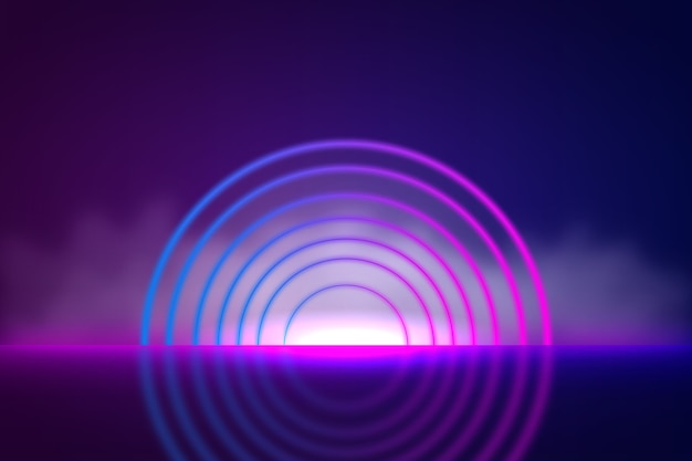 Geometric shapes neon lights wallpaper theme