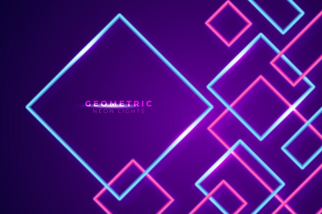 Geometric shapes neon lights wallpaper