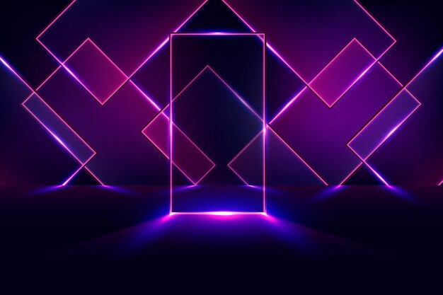 Geometric shapes neon lights wallpaper