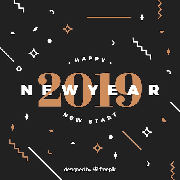 Geometric shapes new year background