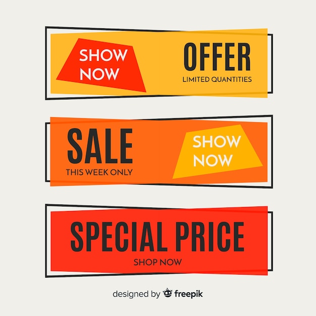 Free vector geometric shapes sales banner