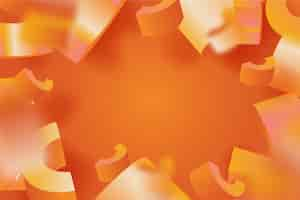 Free vector geometric shapes in shiny orange tones 3d background