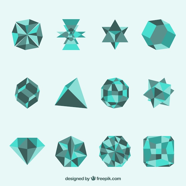 Geometric shapes in turquoise color