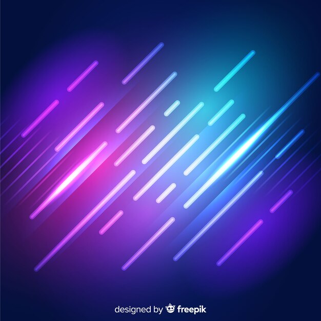 Geometric shiny neon shapes background