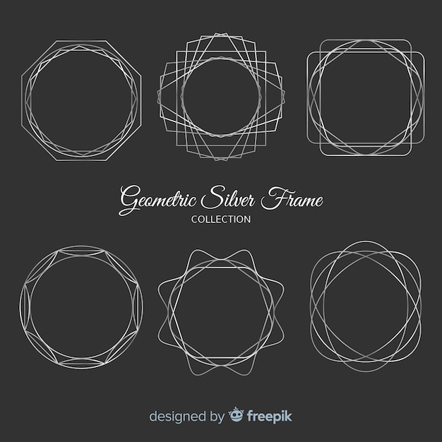 Free vector geometric silver frame collection