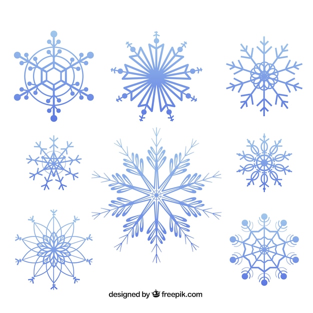 Geometric snowflakes pack