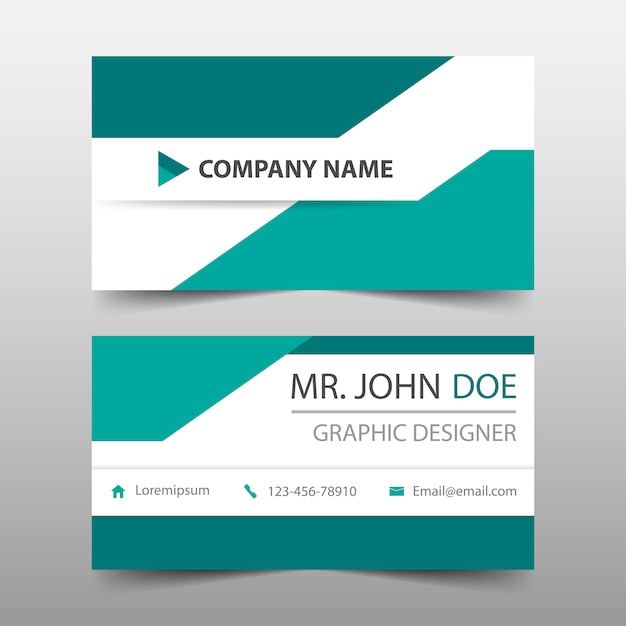 Geometric style bluish green business card