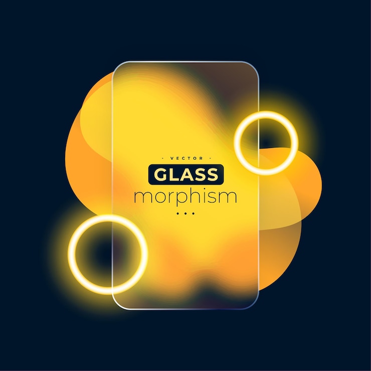 Free Vector geometric style glass morphism background with transparent frosted