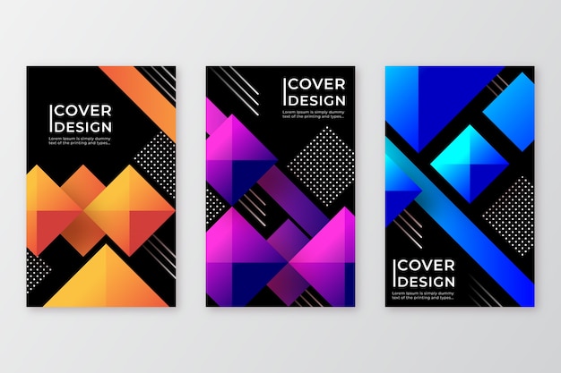 Geometric style gradient shapes covers