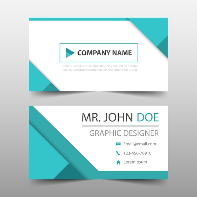 Free vector geometric style turquoise business card