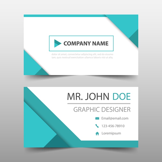 Geometric style turquoise business card