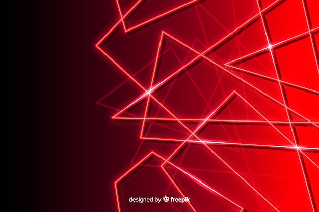 Free vector geometric style with red lights background