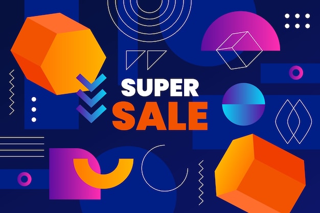 Free vector geometric super sale background