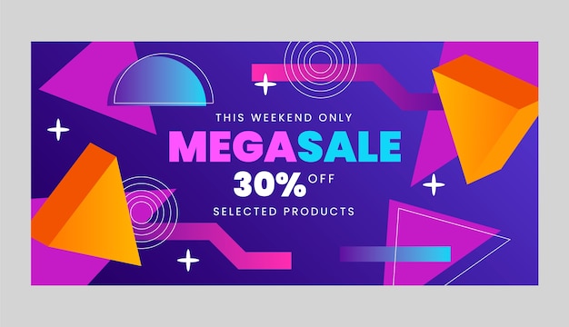 Geometric super sale banner template