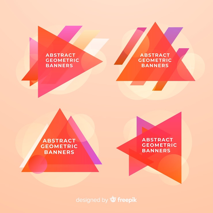 Free Vector geometric triangle banner collection